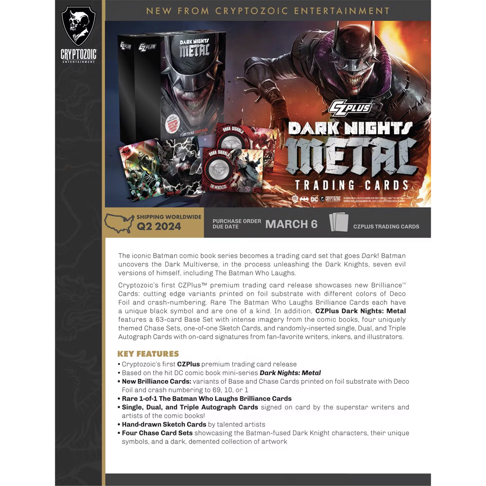 2024 Cryptozoic CZPlus Dark Nights Metal Box (Personal Break)
