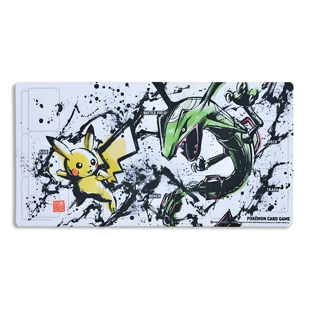 Pokemon Center Japan Exclusive Ink Pikachu & Rayquaza Playmat