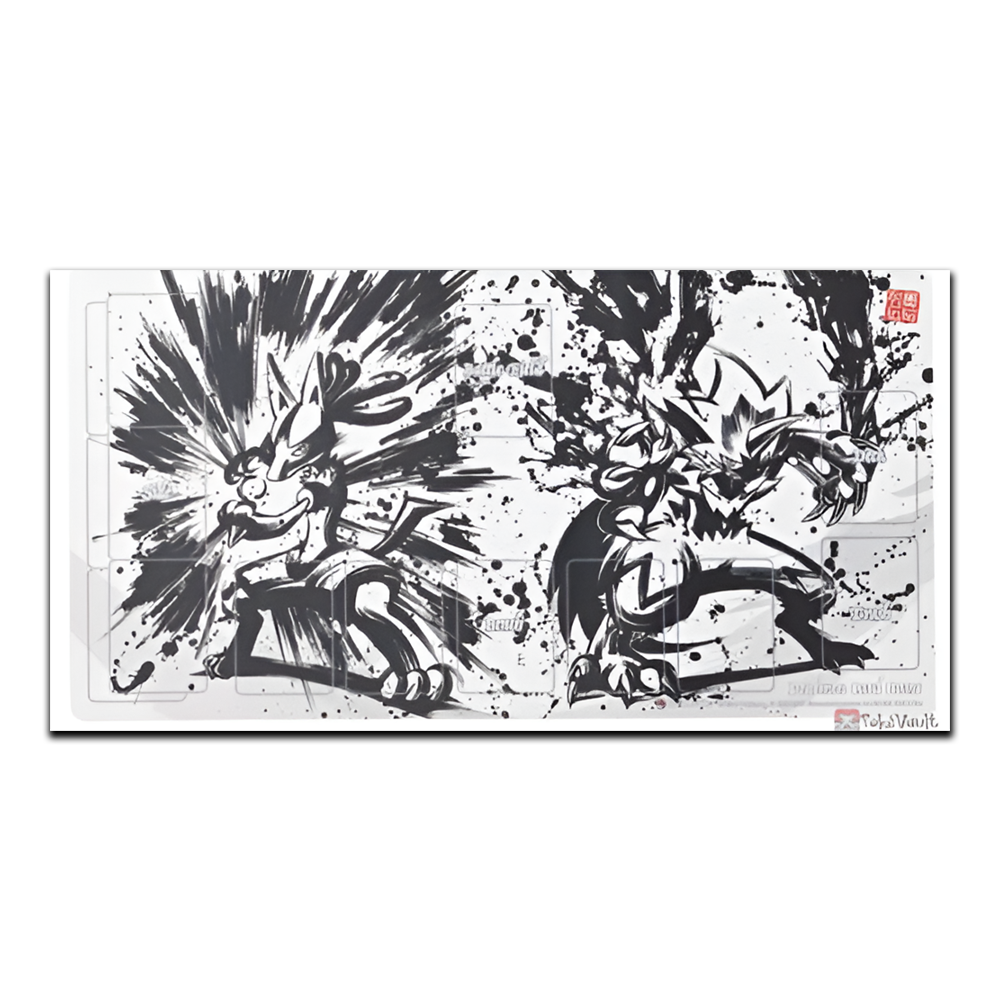 Pokemon Center Japan Exclusive 2019 Sumi-E Retsuden Japanese Ink Art Campaign - Lucario & Zeraora