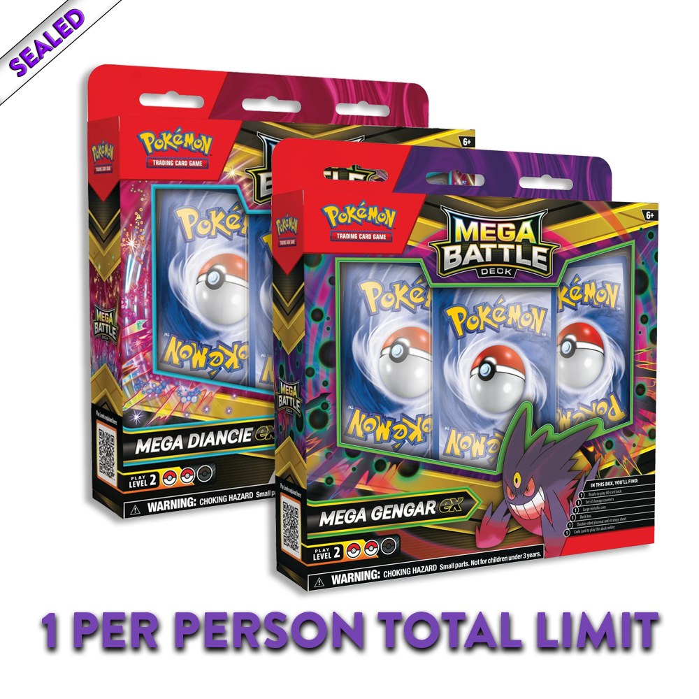 (LIMIT 1 BUNDLE TOTAL) Mega Evolutions EN Mega Battle Deck Bundle (Sealed)