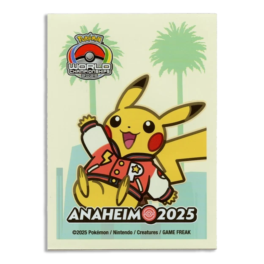 2025 Pokemon Worlds Anaheim Exclusive Varsity Red Pikachu Sleeves 65ct