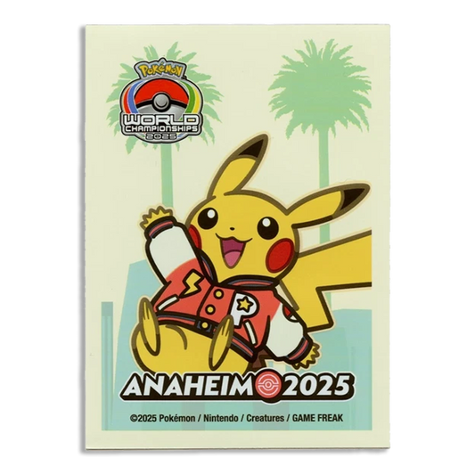 2025 Pokemon Worlds Anaheim Exclusive Varsity Red Pikachu Sleeves 65ct