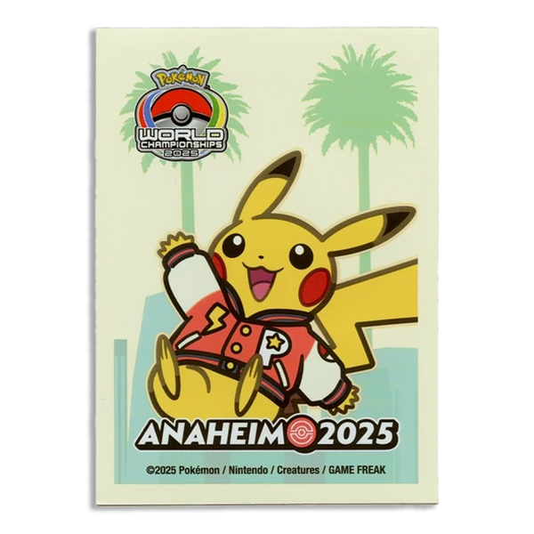 2025 Pokemon Worlds Anaheim Exclusive Varsity Red Pikachu Sleeves 65ct