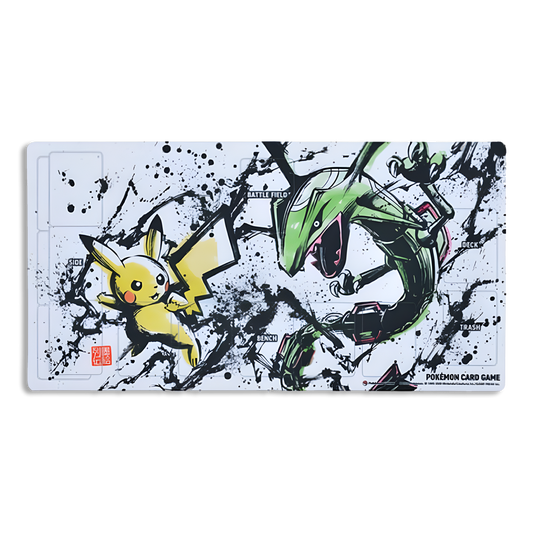 Pokemon Center Japan Exclusive Ink Pikachu & Rayquaza Playmat