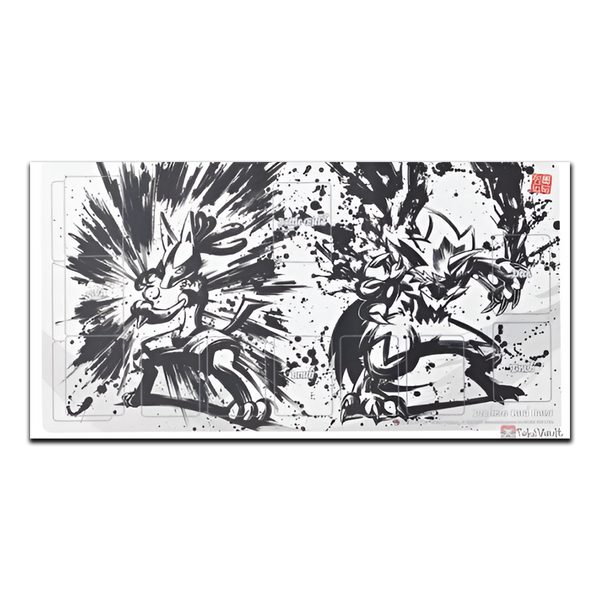 Pokemon Center Japan Exclusive 2019 Sumi-E Retsuden Japanese Ink Art Campaign - Lucario & Zeraora