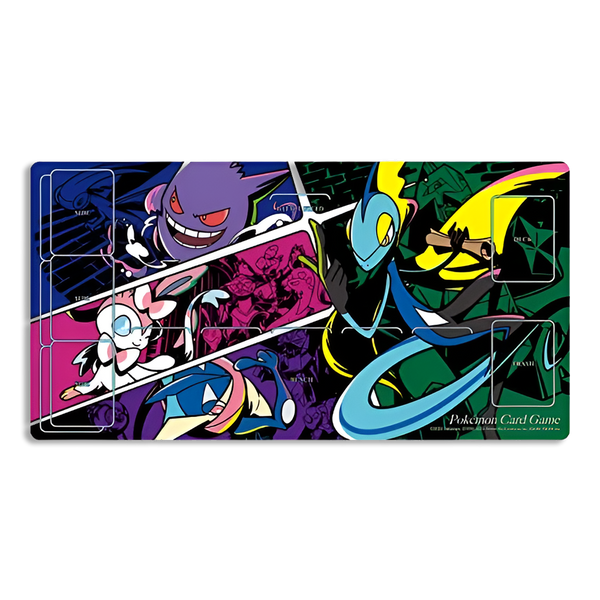 Pokemon Center Japan Gengar Sylveon Greninja & Inteleon Playmat